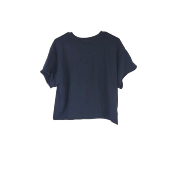 Nation Navy Cropped Tee with gold buttons - Picture 2 of 5